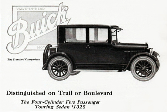 Roaring 1920s Buick Five P Touring Sedan 4 Cylinder 1923 | Roaring 1920s Ad Art and Magazine Cover Art