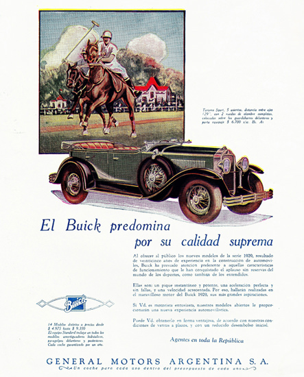 Roaring 1920s Buick Turismo Sport 5 P 1929 Calidad Suprema | Roaring 1920s Ad Art and Magazine Cover Art