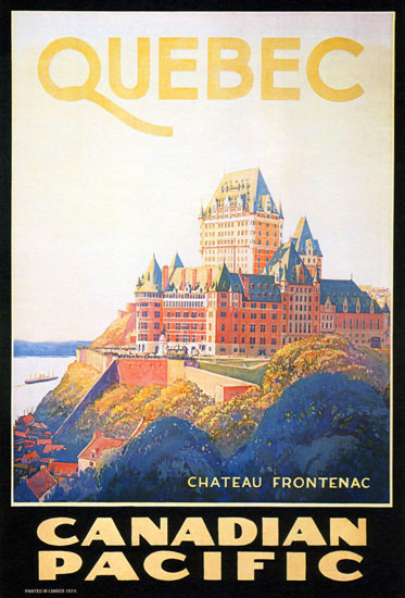 Roaring 1920s Canadian Pacific Hotel Chateau Frontenac 1924 | Roaring 1920s Ad Art and Magazine Cover Art