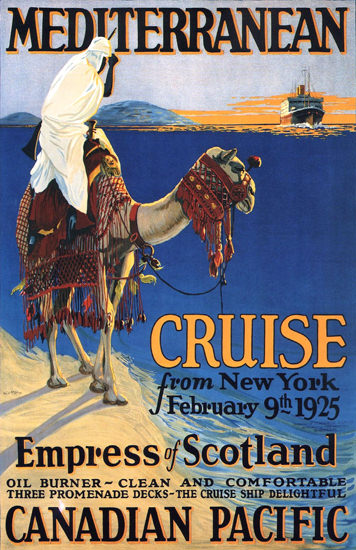 Roaring 1920s Canadian Pacific Mediterranean New York 1924 | Roaring 1920s Ad Art and Magazine Cover Art