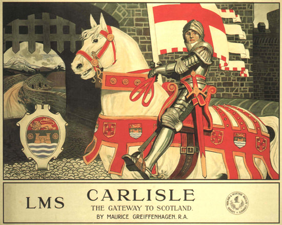 Roaring 1920s Carlisle The Gateway To Scotland LMS 1924 UK | Roaring 1920s Ad Art and Magazine Cover Art