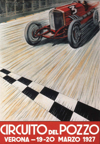 Roaring 1920s Circuito Del Pozzo Verona 1927 Italy Italia | Roaring 1920s Ad Art and Magazine Cover Art