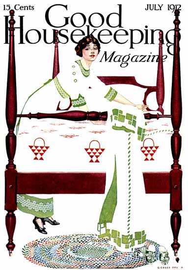 Roaring 1920s Coles Phillips Good Housekeeping July 1912 Copyright | Roaring 1920s Ad Art and Magazine Cover Art