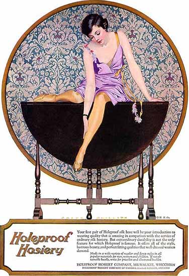 Roaring 1920s Coles Phillips Holeproof Hosiery Girl 1924 Wisconsin | Roaring 1920s Ad Art and Magazine Cover Art