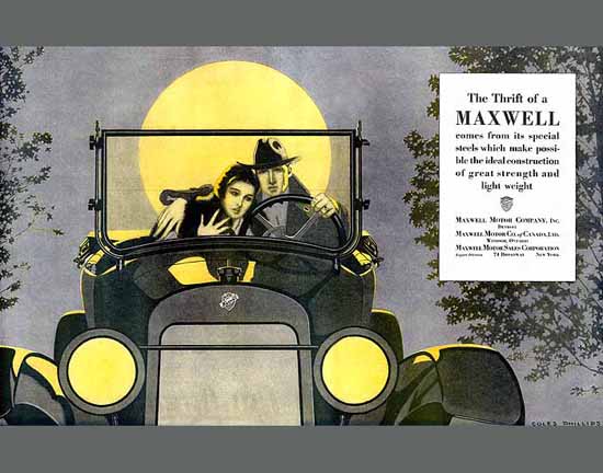 Roaring 1920s Coles Phillips Maxwell Motor Co The Thrift 1920 | Roaring 1920s Ad Art and Magazine Cover Art