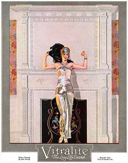 Roaring 1920s Coles Phillips Vitralite Long-Life Enamel 1923 | Roaring 1920s Ad Art and Magazine Cover Art