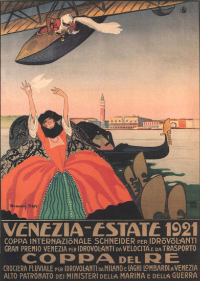 Roaring 1920s Coppa Del Re Venezia-Estate 1921 Italy Italia | Roaring 1920s Ad Art and Magazine Cover Art