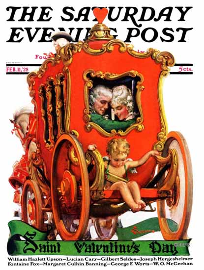 Roaring 1920s EM Jackson Saturday Evening Post Valentine 1928_02_11 | Roaring 1920s Ad Art and Magazine Cover Art