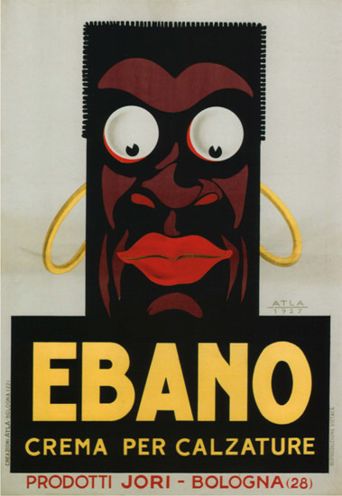 Roaring 1920s Ebano Crema Per Calzature Bologna 1927 Moor | Roaring 1920s Ad Art and Magazine Cover Art