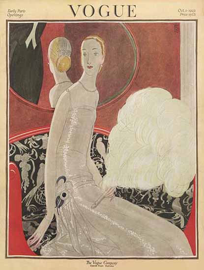 Roaring 1920s Eduardo Garcia Benito Vogue Cover 1922-10-01 Copyright | Roaring 1920s Ad Art and Magazine Cover Art