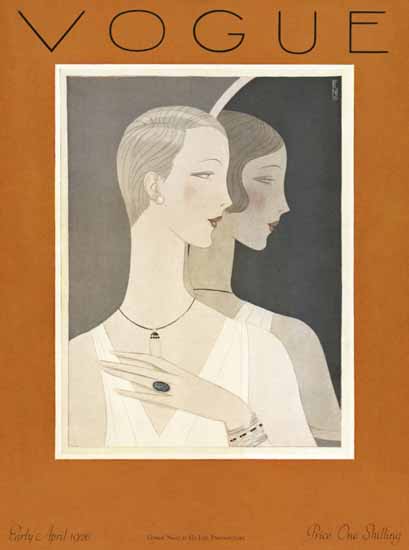 Roaring 1920s Eduardo Garcia Benito Vogue Cover 1926-04-01 Copyright | Roaring 1920s Ad Art and Magazine Cover Art