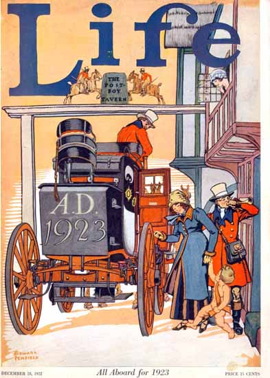 Roaring 1920s Edward Penfield Life Magazine 1922-12-28 Copyright | Roaring 1920s Ad Art and Magazine Cover Art