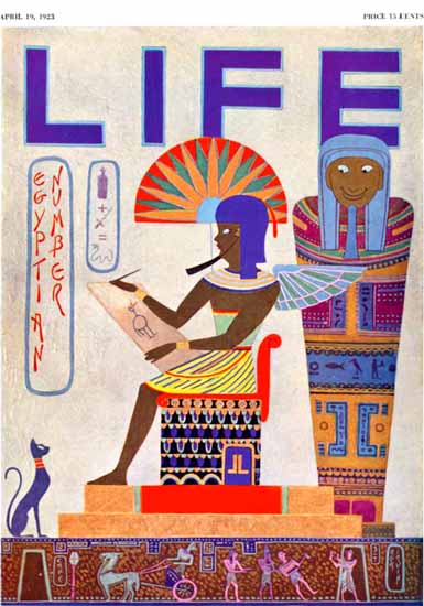 Roaring 1920s Egyptian Number Life Magazine 1923-04-19 Copyright | Roaring 1920s Ad Art and Magazine Cover Art