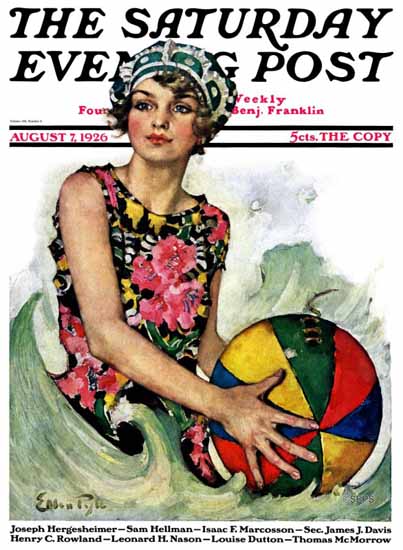 Roaring 1920s Ellen Pyle Cover Artist Saturday Evening Post 1926_08_07 | Roaring 1920s Ad Art and Magazine Cover Art