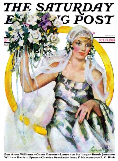 Roaring 1920s Ellen Pyle Saturday Evening Post 1928_10_13 | Roaring 1920s Ad Art and Magazine Cover Art