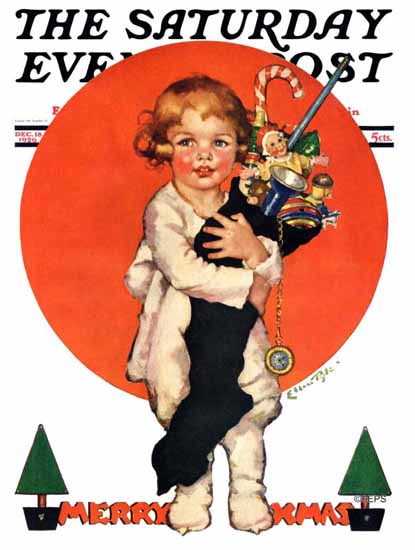 Roaring 1920s Ellen Pyle Saturday Evening Post Merry XMas 1926_12_18 | Roaring 1920s Ad Art and Magazine Cover Art