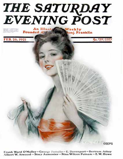 Roaring 1920s F Earl Christy Saturday Evening Post Cover 1921_02_26 | Roaring 1920s Ad Art and Magazine Cover Art