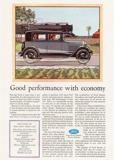 Roaring 1920s Ford Fordor Sedan 1929 Day By Day Record | Roaring 1920s Ad Art and Magazine Cover Art