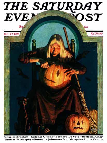 Roaring 1920s Frederic Stanley Saturday Eve Post Halloween 1928_10_27 | Roaring 1920s Ad Art and Magazine Cover Art