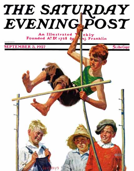 Roaring 1920s George Brehmt Saturday Evening Post 1927_09_03 | Roaring 1920s Ad Art and Magazine Cover Art