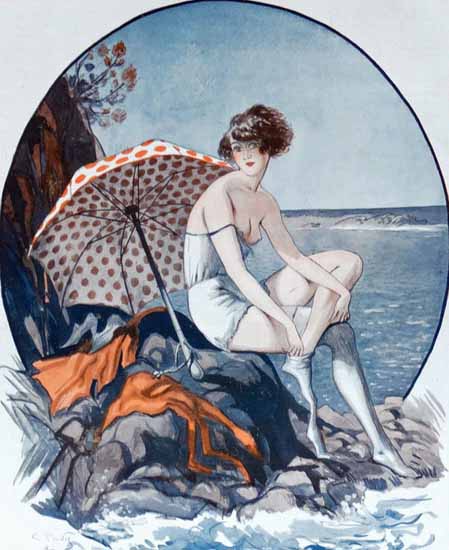 Roaring 1920s George Pavis La Vie Parisienne 1922 La Robinsonne page | Roaring 1920s Ad Art and Magazine Cover Art