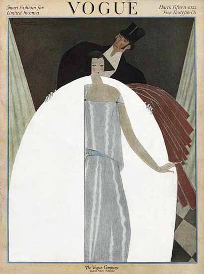 Roaring 1920s Georges Lepape Vogue Cover 1922-03-15 Copyright | Roaring 1920s Ad Art and Magazine Cover Art