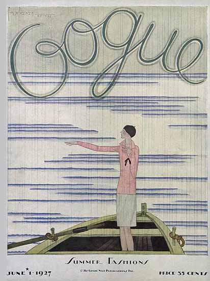 Roaring 1920s Georges Lepape Vogue Cover 1927-06-01 Copyright | Roaring 1920s Ad Art and Magazine Cover Art