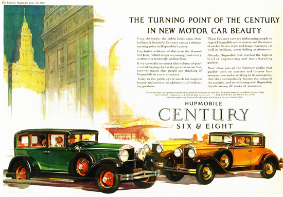 Roaring 1920s Hupmobile Century 1928 Turning Point | Roaring 1920s Ad Art and Magazine Cover Art