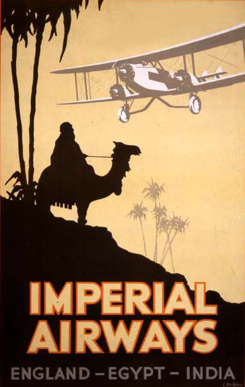 Roaring 1920s Imperial Airways England-Egypt-India 1927 | Roaring 1920s Ad Art and Magazine Cover Art