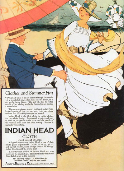 Roaring 1920s Indian Head Clothes And Summer Fun 1920 | Roaring 1920s Ad Art and Magazine Cover Art