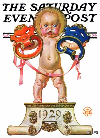 Roaring 1920s JC Leyendecker Artist Saturday Evening Post 1928_12_29 | Roaring 1920s Ad Art and Magazine Cover Art