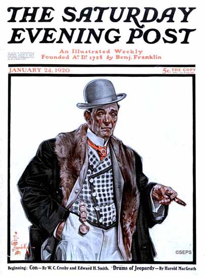 Roaring 1920s JC Leyendecker Saturday Evening Post 1920_01_24 | Roaring 1920s Ad Art and Magazine Cover Art