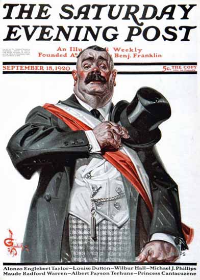 Roaring 1920s JC Leyendecker Saturday Evening Post 1920_09_18 | Roaring 1920s Ad Art and Magazine Cover Art