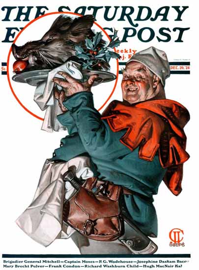 Roaring 1920s JC Leyendecker Saturday Evening Post Boar 1924_12_20 | Roaring 1920s Ad Art and Magazine Cover Art