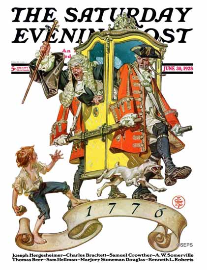 Roaring 1920s JC Leyendecker Saturday Evening Post July 4th 1928_06_30 | Roaring 1920s Ad Art and Magazine Cover Art