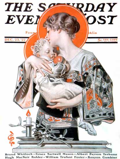 Roaring 1920s JC Leyendecker Saturday Evening Post Xmas 1922_12_23 | Roaring 1920s Ad Art and Magazine Cover Art