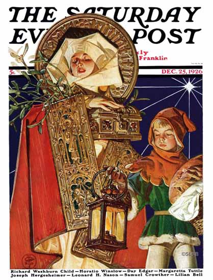 Roaring 1920s JC Leyendecker Saturday Evening Post Xmas 1926_12_25 | Roaring 1920s Ad Art and Magazine Cover Art