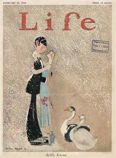 Roaring 1920s John Held Jr Life Cover Silly Geese 1925-02-19 Copyright | Roaring 1920s Ad Art and Magazine Cover Art