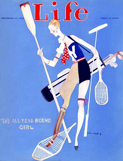 Roaring 1920s John Held Jr Life Cover Year Round 1925-12-17 Copyright | Roaring 1920s Ad Art and Magazine Cover Art