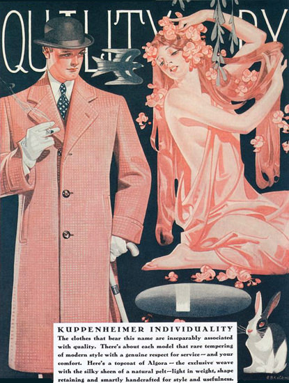 Roaring 1920s Kuppenheimer Menswear Chicago 1929 | Roaring 1920s Ad Art and Magazine Cover Art