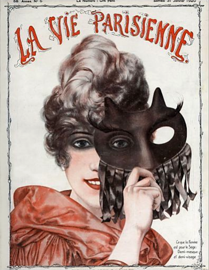 Roaring 1920s La Vie Parisienne 1920 Demi-Visage | Roaring 1920s Ad Art and Magazine Cover Art