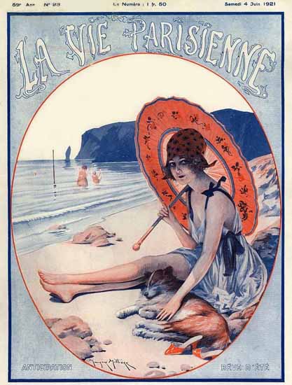 Roaring 1920s La Vie Parisienne 1921 Anticipation Reve D Ete | Roaring 1920s Ad Art and Magazine Cover Art