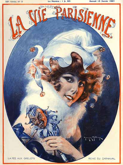 Roaring 1920s La Vie Parisienne 1921 La Fee Aux Grelots | Roaring 1920s Ad Art and Magazine Cover Art