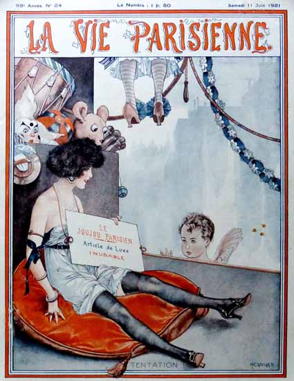 Roaring 1920s La Vie Parisienne 1921 Le Joujou Parisien | Roaring 1920s Ad Art and Magazine Cover Art