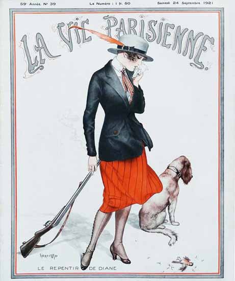 Roaring 1920s La Vie Parisienne 1921 Le Repentir De Diane | Roaring 1920s Ad Art and Magazine Cover Art