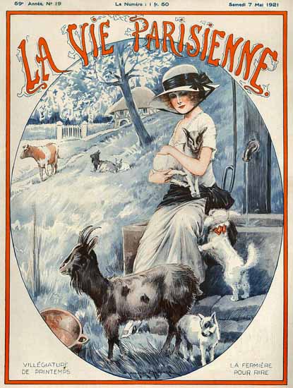 Roaring 1920s La Vie Parisienne 1921 Villegiature De Printemps | Roaring 1920s Ad Art and Magazine Cover Art