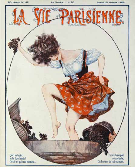 Roaring 1920s La Vie Parisienne 1922 Bell Bacchante | Roaring 1920s Ad Art and Magazine Cover Art