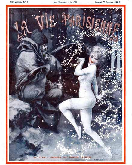 Roaring 1920s La Vie Parisienne 1922 Danser La Neige | Roaring 1920s Ad Art and Magazine Cover Art