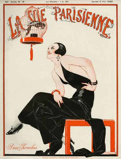 Roaring 1920s La Vie Parisienne 1922 Deux Perruches | Roaring 1920s Ad Art and Magazine Cover Art