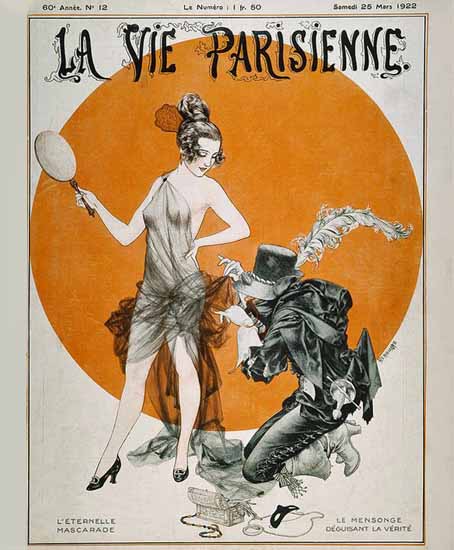 Roaring 1920s La Vie Parisienne 1922 L Eternelle Mascarade | Roaring 1920s Ad Art and Magazine Cover Art